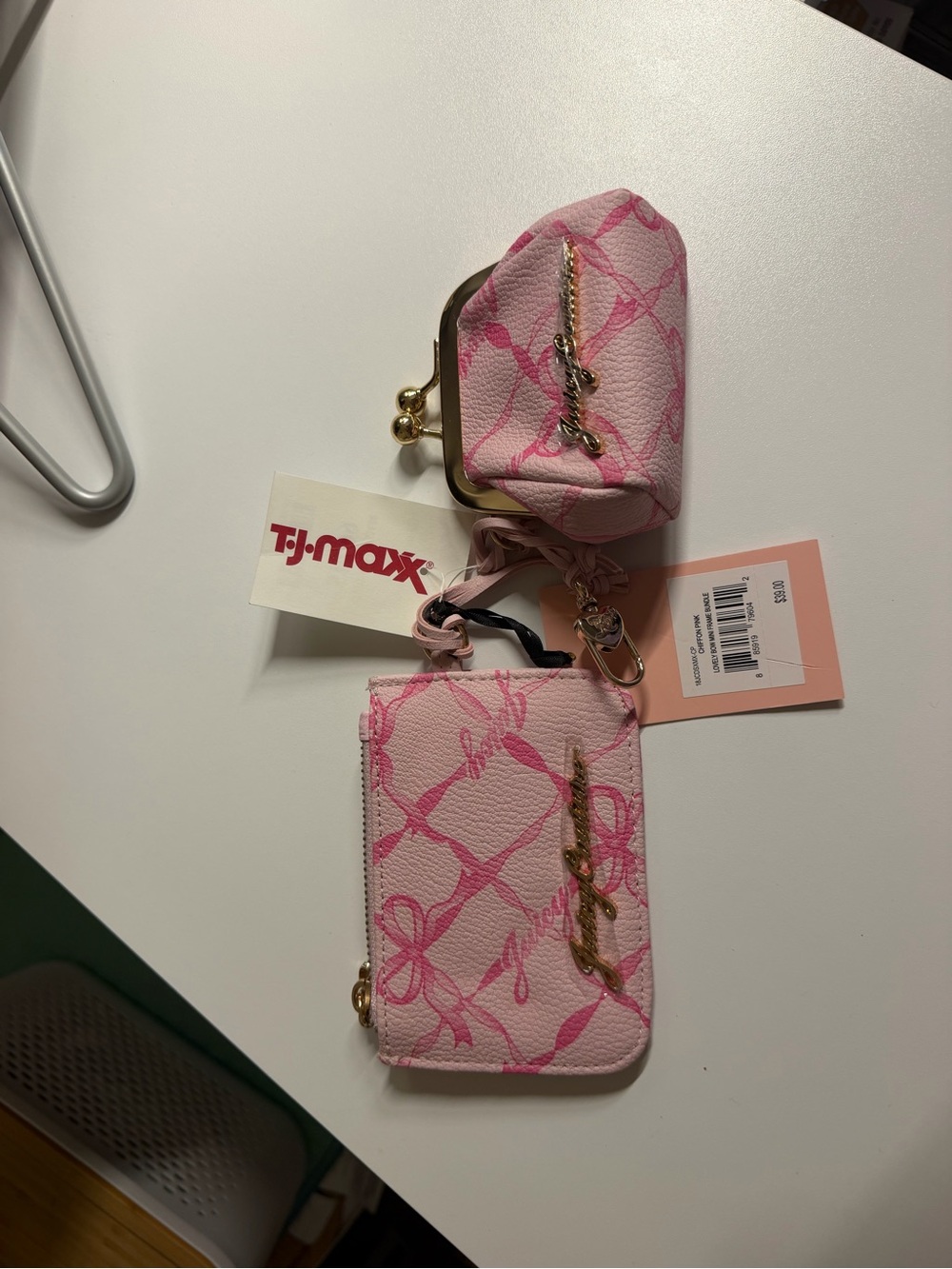 Juicy Couture Pink Logo Accent Cardholder & Coin Purse Set